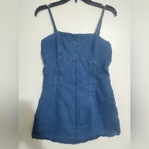 Blue Denim Women's Dress with Shorts
